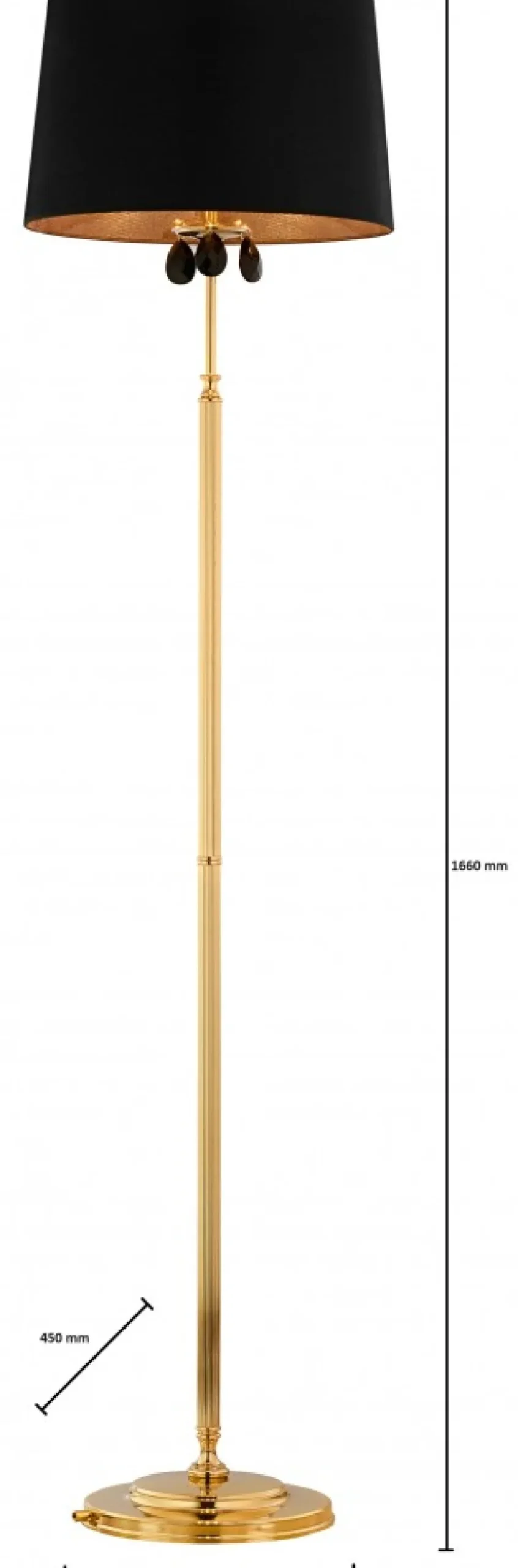 Lampa Podłogowa EGIDA Złoty Czarny Abażur 3xE27 166 cm