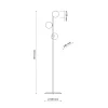 Lampa Podłogowa ESTERA Czarny Szklane Klosze 3xG9 151cm