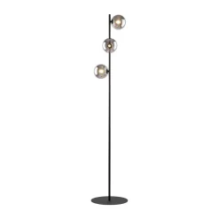 Lampa Podłogowa ESTERA Czarny Szklane Klosze 3xG9 151cm