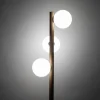 Lampa podłogowa ESTERA WOOD orzech klosz biały 3xG9