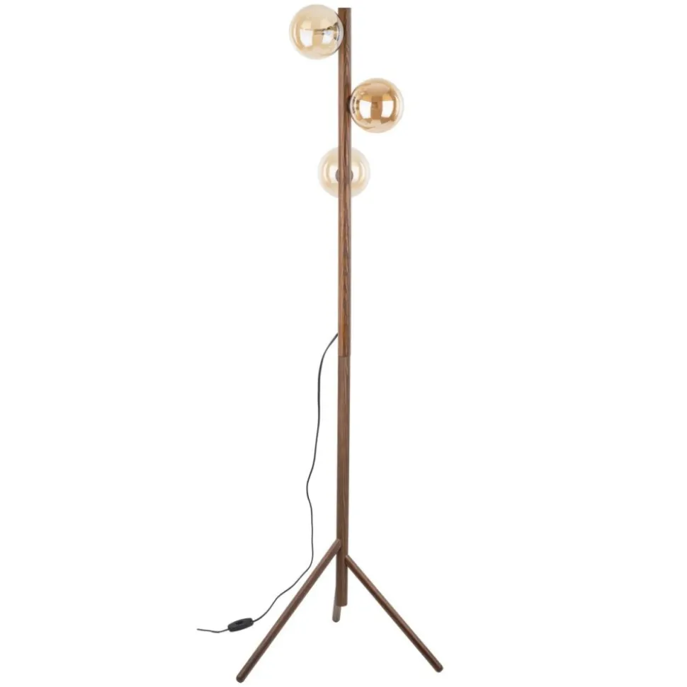 Lampa podłogowa ESTERA WOOD orzech 3xG9