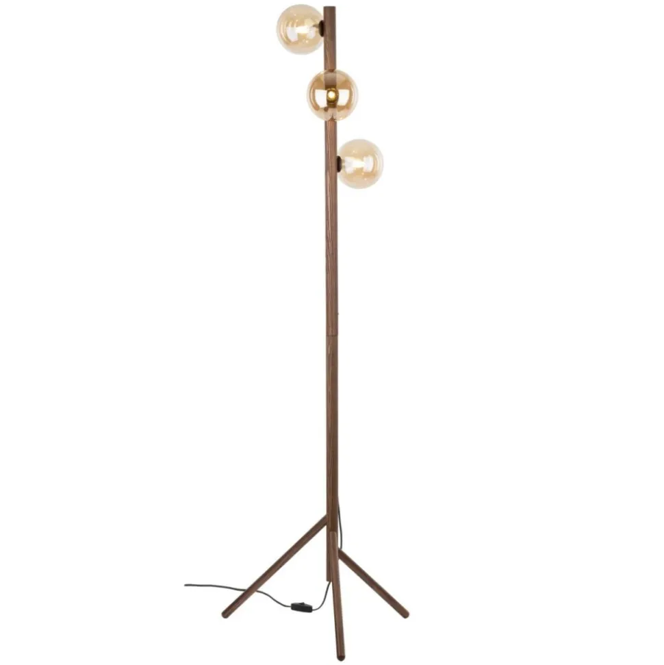 Lampa podłogowa ESTERA WOOD orzech 3xG9