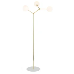 Lampa Podłogowa FAIRY Złoty Szklane Klosze 3xG9 150cm