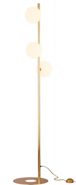 Lampa Podłogowa FEME Złoty Biały Szklane Klosze 3xG9 151 cm
