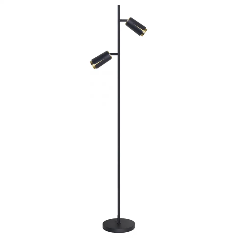 Lampa Podłogowa FLOWER Czarny Złoty 2xGU10 150cm