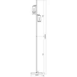 Lampa Podłogowa FLOWER Czarny Złoty 2xGU10 150cm