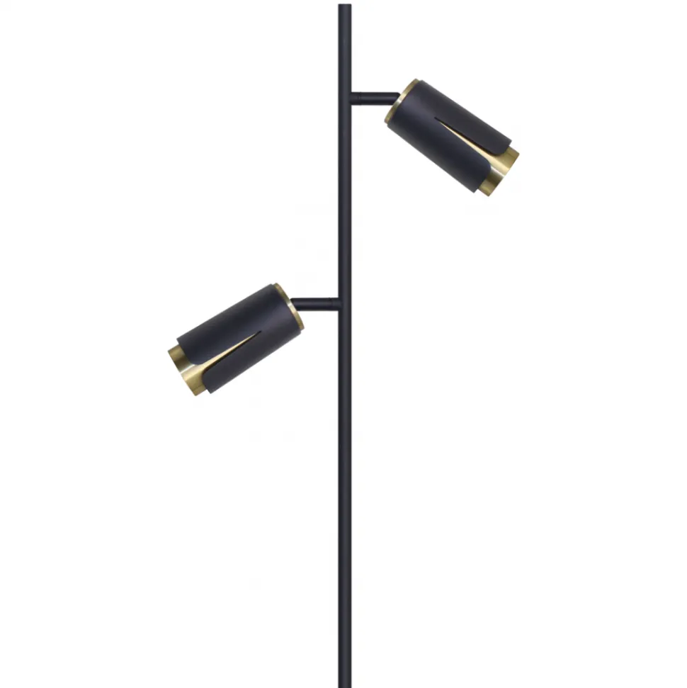 Lampa Podłogowa FLOWER Czarny Złoty 2xGU10 150cm