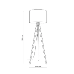 Lampa podłogowa GRAND sosna abażur czarny 1xE27