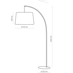 Lampa Podłogowa HANG Czarny Abażur 1xE27 200cm