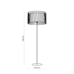 Lampa Podłogowa HARMONY Czarny Beżowy Abażur 1xE27 158 cm