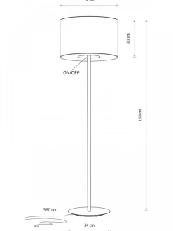 Lampa podłogowa LAGO szara 1xE27