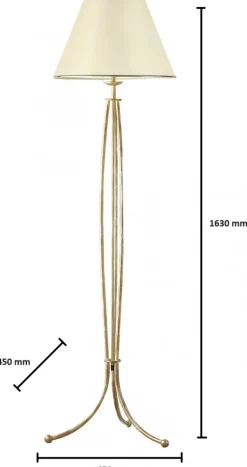 Lampa Podłogowa LAURA Patyna Beżowy Abażur 1xE27 163 cm