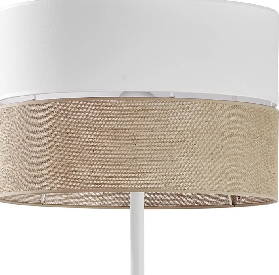Lampa Podłogowa LINOBIANCO Biały Brązowy Abażur 1xE27 159cm
