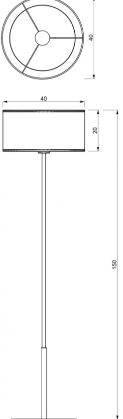 Lampa Podłogowa LOFT SHADE Czarny Złoty Klosz z Tworzywa 1xE27 150cm