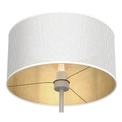 Lampa Podłogowa LOFT SHADE Biały Złoty Klosz z Tworzywa 1xE27 150cm