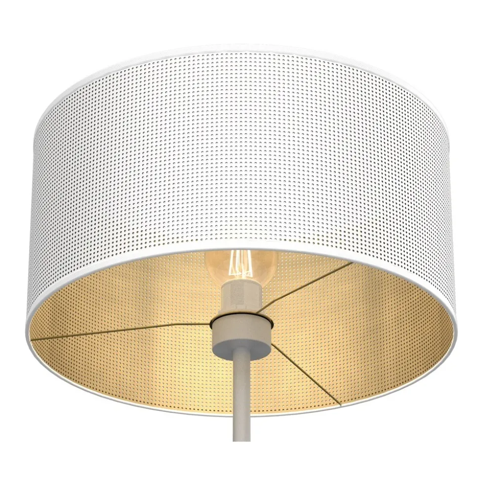 Lampa Podłogowa LOFT SHADE Biały Złoty Klosz z Tworzywa 1xE27 150cm