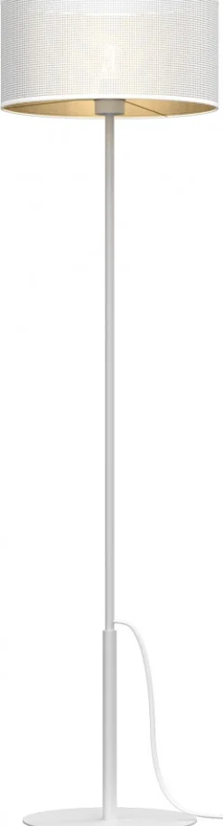 Lampa Podłogowa LOFT SHADE Biały Złoty Klosz z Tworzywa 1xE27 150cm