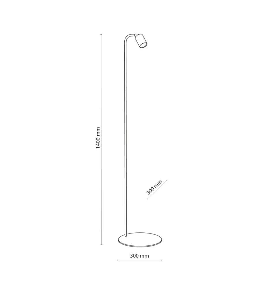 Lampa Podłogowa LOGAN Czarny 1xGU10 140cm