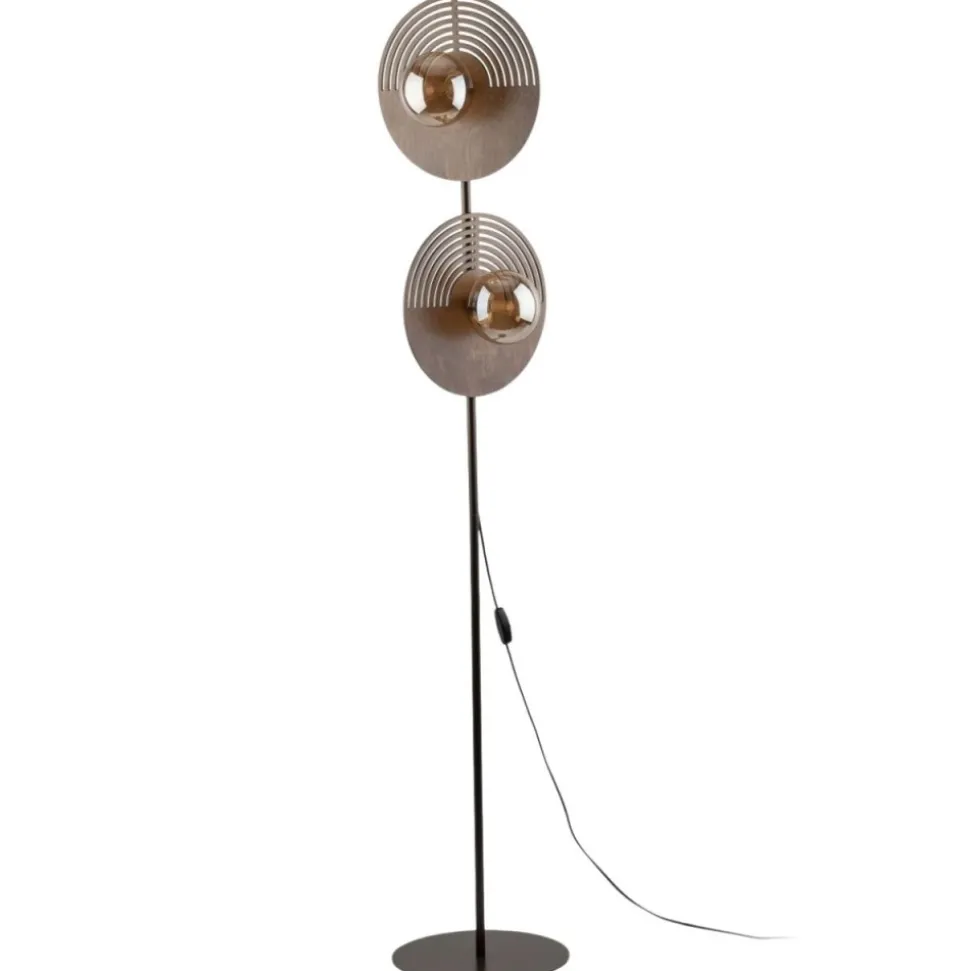Lampa podłogowa LUNAR WOOD dąb 2xG9
