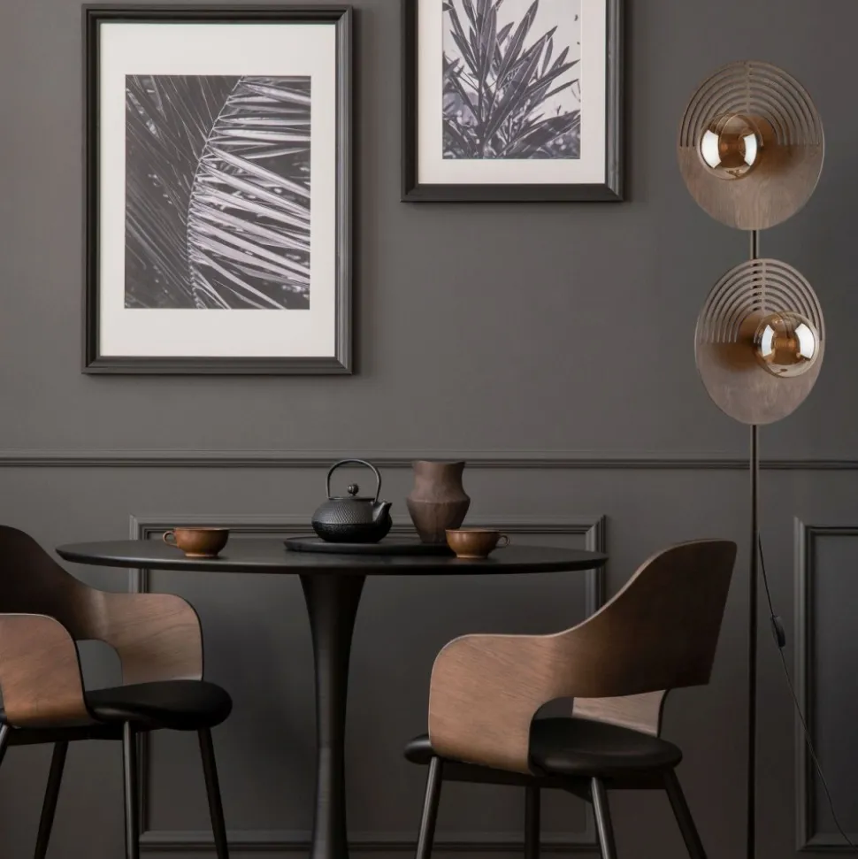 Lampa podłogowa LUNAR WOOD dąb 2xG9