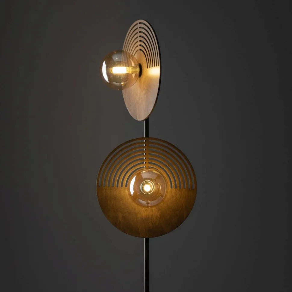 Lampa podłogowa LUNAR WOOD dąb 2xG9