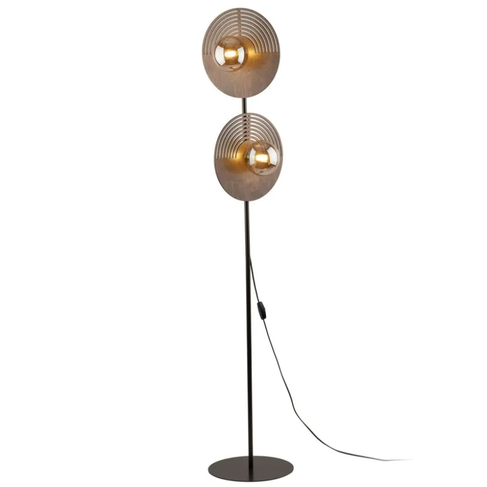 Lampa podłogowa LUNAR WOOD dąb 2xG9