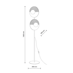 Lampa podłogowa LUNAR WOOD dąb 2xG9