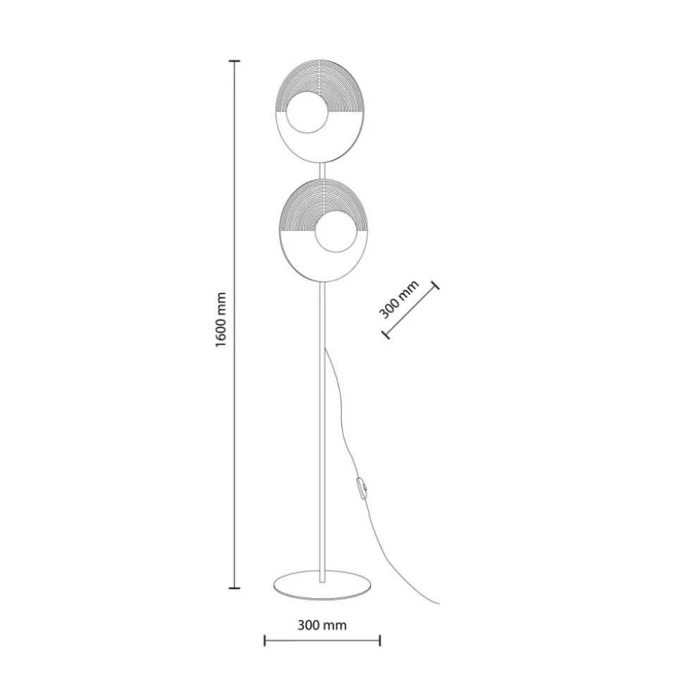 Lampa podłogowa LUNAR WOOD dąb 2xG9