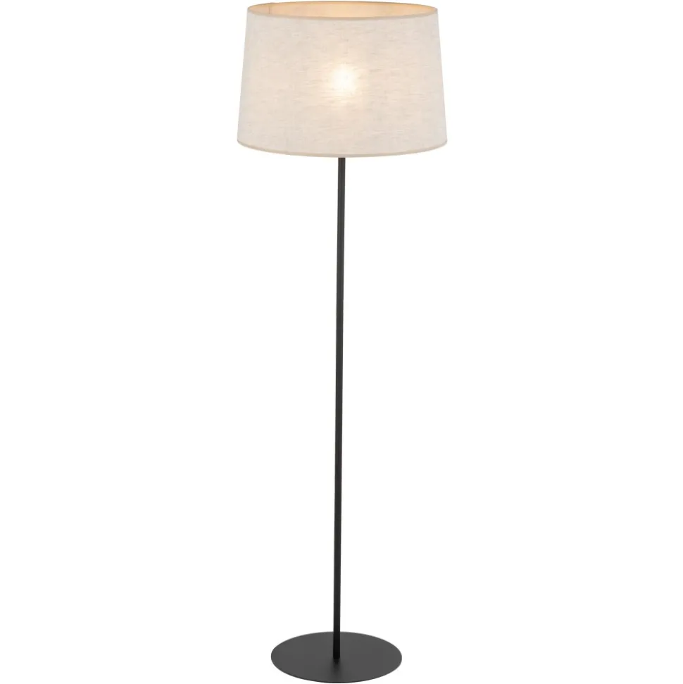 Lampa Podłogowa MAJA Czarny Beżowy Abażur 1xE27 148cm