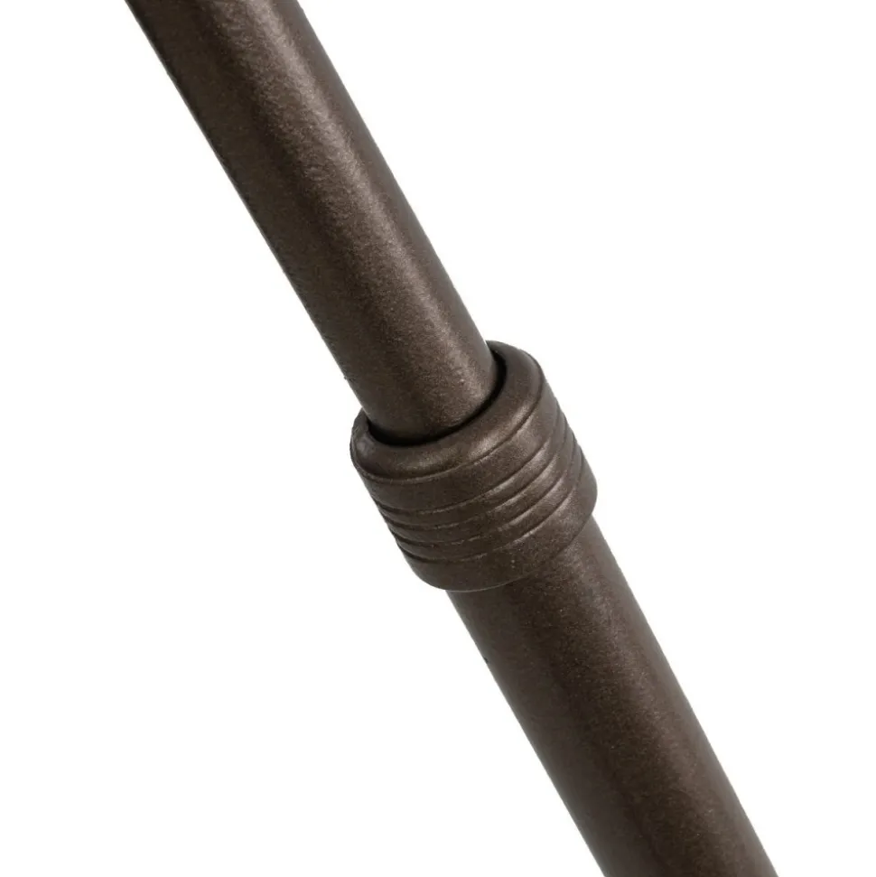 Lampa podłogowa MOBY brązowa abażur len 1xE27