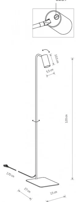 Lampa Podłogowa MONO Biały Złoty 1xGU10 130cm