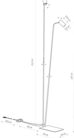 Lampa Podłogowa MONO Biały 2xGU10 216cm
