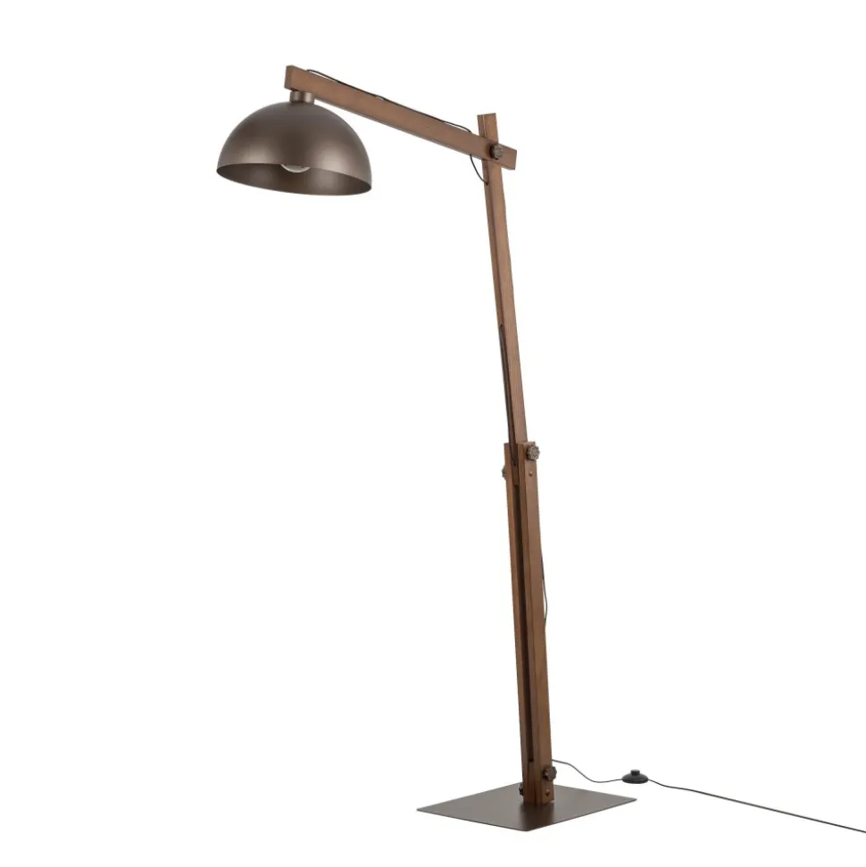 Lampa Podłogowa OSLO Brązowy Metalowy Klosz 1xE27 180cm