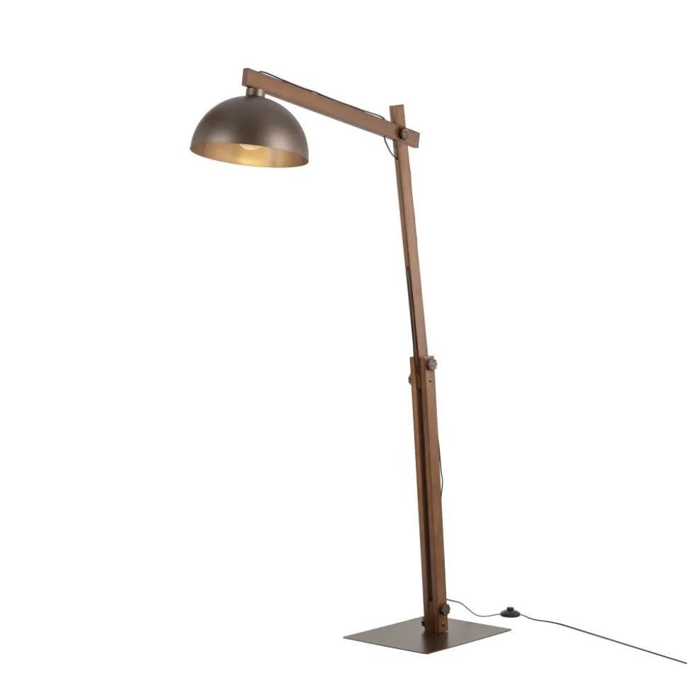 Lampa Podłogowa OSLO Brązowy Metalowy Klosz 1xE27 180cm