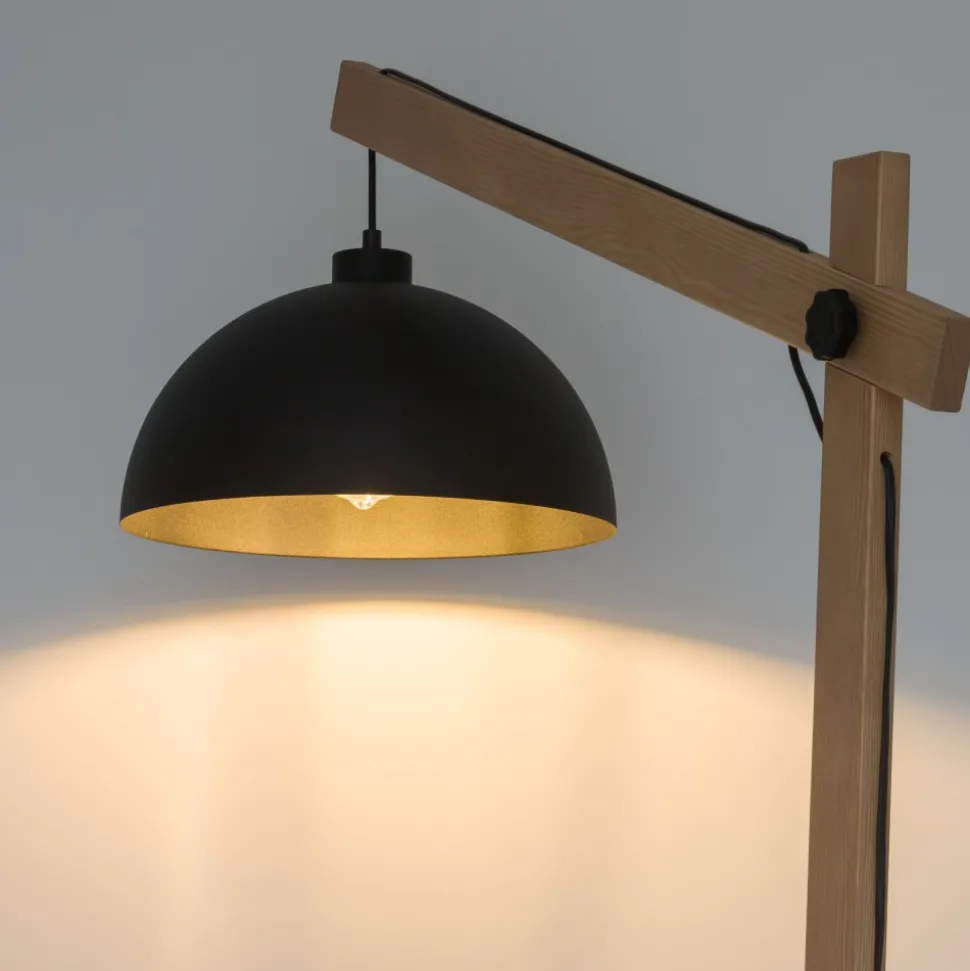 Lampa Podłogowa OSLO Czarny Metalowy Klosz 1xE27 180cm