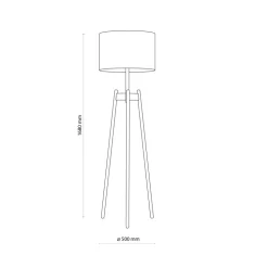 Lampa Podłogowa PEREZ Brązowy Beżowy Abażur 1xE27 168cm
