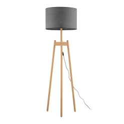 Lampa Podłogowa PEREZ Brązowy Szary Abażur 1xE27 168cm