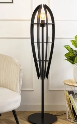 Lampa podłogowa Plywood 120 cm czarna