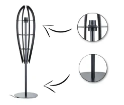 Lampa podłogowa Plywood 120 cm czarna