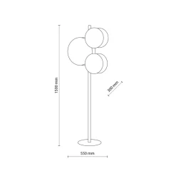 Lampa Podłogowa PULSE Biały Brązowy Abażury 3xE27 150cm