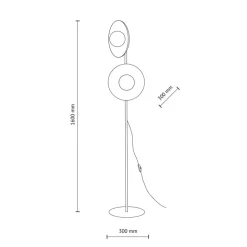Lampa podłogowa SLATE MIX beżowa ceglasta klosz biały 2xG9