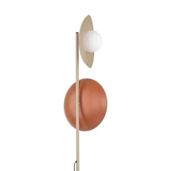 Lampa podłogowa SLATE MIX beżowa ceglasta klosz biały 2xG9