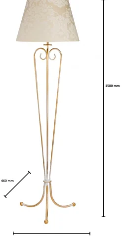 Lampa Podłogowa SOFIA Złoty Beżowy Abażur 1xE27 158 cm