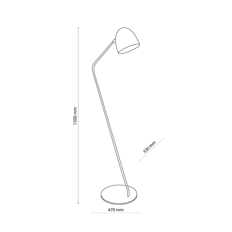 Lampa Podłogowa SOHO Czarny Metalowy Klosz 1xE27 150cm