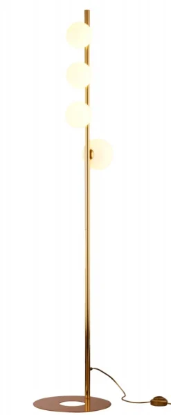 Lampa Podłogowa TAIDA Złoty Biały Szklane Klosze 4xG9 151 cm