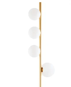Lampa Podłogowa TAIDA Złoty Biały Szklane Klosze 4xG9 151 cm