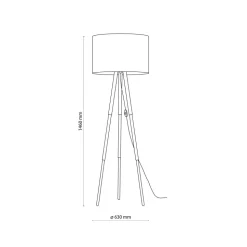 Lampa Podłogowa TOKYO Brązowy Czarny Abażur 1xE27 148cm