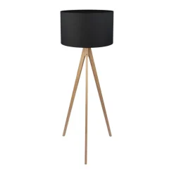 Lampa Podłogowa TREVISO Brązowy Czarny Abażur 1xE27 145cm FSC