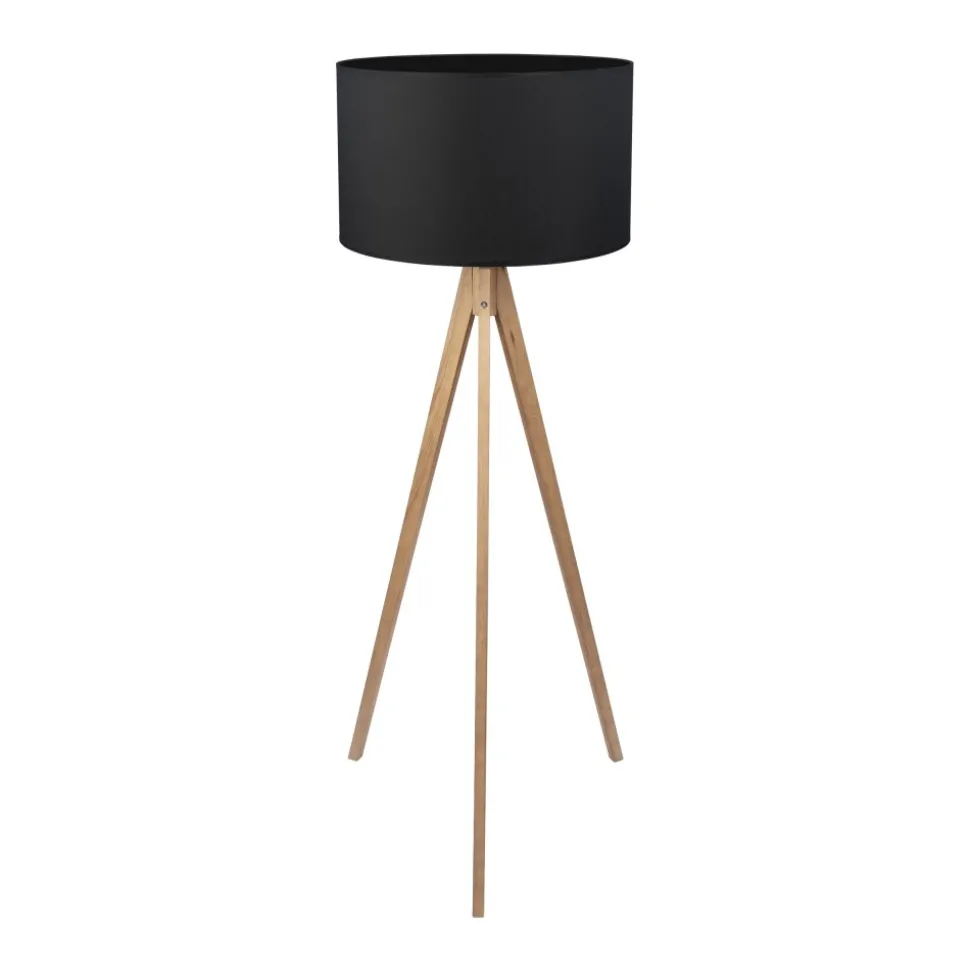 Lampa Podłogowa TREVISO Brązowy Czarny Abażur 1xE27 145cm FSC