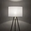 Lampa Podłogowa UMBERTO Trójnóg Złoty Biały Abażur 1xE27 155cm